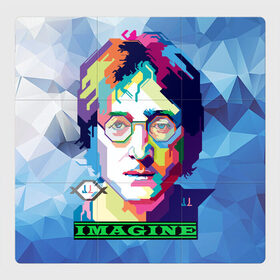 Магнитный плакат 3Х3 с принтом Джон Леннон Imagine в Белгороде, Полимерный материал с магнитным слоем | 9 деталей размером 9*9 см | beatles | imagine | john | lennon | the beatles | битлз | битлы | группа | джон | купить | леннон | леннона | очки | рок н ролл | с группы | хиппи