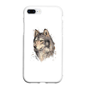 Чехол для iPhone 7Plus/8 Plus матовый с принтом Волк в Белгороде, Силикон | Область печати: задняя сторона чехла, без боковых панелей | волк | голова волка | животные | звери | хищник
