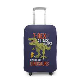 Чехол для чемодана 3D с принтом Тираннозавр в Белгороде, 86% полиэфир, 14% спандекс | двустороннее нанесение принта, прорези для ручек и колес | Тематика изображения на принте: динозавр | животные | звери | тираннозавр | хищник