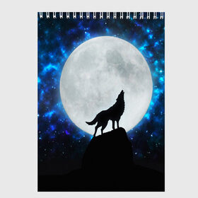 Скетчбук с принтом Волк воющий на луну в Белгороде, 100% бумага
 | 48 листов, плотность листов — 100 г/м2, плотность картонной обложки — 250 г/м2. Листы скреплены сверху удобной пружинной спиралью | Тематика изображения на принте: wolf | волк | волки | волчица | животные | одинокий волк