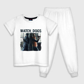 Детская пижама хлопок с принтом Watch dogs (Z) в Белгороде, 100% хлопок |  брюки и футболка прямого кроя, без карманов, на брюках мягкая резинка на поясе и по низу штанин
 | black viceroys | ubisoft montreal | watch dogs | watchdogs | watch_dogs | взлом | делфорд уэйд | дефолт | джей би | джей би маркович | дэмиен брэнкс | клара лилл | куинн | лаки | лис | мститель | пирс | рэймонд кинни | сторожевые п