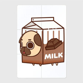 Магнитный плакат 2Х3 с принтом Шоколадное молоко-мопс в Белгороде, Полимерный материал с магнитным слоем | 6 деталей размером 9*9 см | арт | молоко | мопс | рисунок | сладкий | сладость | собака в костюме | собака в костюмчике | шоколад