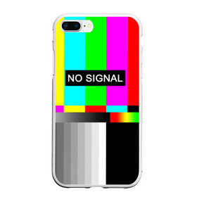 Чехол для iPhone 7Plus/8 Plus матовый с принтом NO SIGNAL в Белгороде, Силикон | Область печати: задняя сторона чехла, без боковых панелей | Тематика изображения на принте: no signal | не работает | нет сигнала | полосы | профилактика | радуга