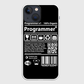 Чехол для iPhone 13 mini с принтом Programmer в Белгороде,  |  | google | javascript | joma | tech | инженер | информатика | код | кодирование | программирование | программист | разработка | разработчик | технология