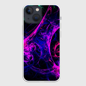 Чехол для iPhone 13 mini с принтом GambaTR в Белгороде,  |  | abstraction | colorful | dark | fractal | glow | patterns | shapes | tangled | texture | абстракция | запутанный | разноцветный | свечение | текстура | темный | узоры | формы | фрактал