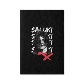 Обложка для паспорта матовая кожа с принтом SALUKI в Белгороде, натуральная матовая кожа | размер 19,3 х 13,7 см; прозрачные пластиковые крепления | rap | saluki | saluki rap | рэп | рэпер | салюки