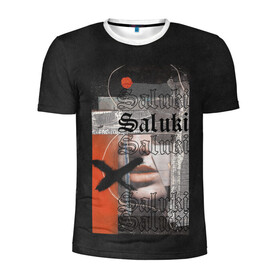 Мужская футболка 3D спортивная с принтом SALUKI в Белгороде, 100% полиэстер с улучшенными характеристиками | приталенный силуэт, круглая горловина, широкие плечи, сужается к линии бедра | rap | saluki | saluki rap | рэп | рэпер | салюки