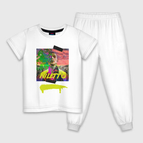 Детская пижама хлопок с принтом Niletto в Белгороде, 100% хлопок |  брюки и футболка прямого кроя, без карманов, на брюках мягкая резинка на поясе и по низу штанин
 | Тематика изображения на принте: niletto | краш | любимка niletto | нилето