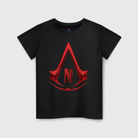 Детская футболка хлопок с принтом Assassins Creed Netflix в Белгороде, 100% хлопок | круглый вырез горловины, полуприлегающий силуэт, длина до линии бедер | ac | games | netflix | ubisoft | vikings | викинги | игры | нетфликс | сериалы | юбисофт