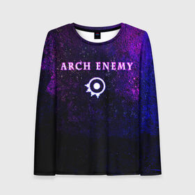 Женский лонгслив 3D с принтом Arch Enemy. Neon logo в Белгороде, 100% полиэстер | длинные рукава, круглый вырез горловины, полуприлегающий силуэт | archenemy | band | bodom | deathmetal | electroguitars | guitars | hard rock | legends | metal | metalhead | progressive | rock | rock legends | rockon | shred | trash | гитары | метал | металхед | рок | рок легенды | рокконцерт | тяжеляк | хардрок