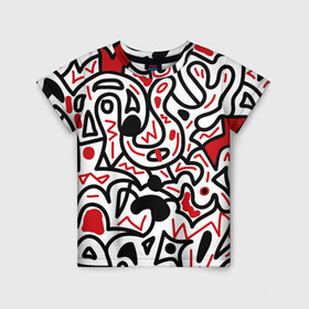 Детская футболка 3D с принтом Африканский хаос в Белгороде, 100% гипоаллергенный полиэфир | прямой крой, круглый вырез горловины, длина до линии бедер, чуть спущенное плечо, ткань немного тянется | minimal | абстракция | креатив | минимализм | текстуры