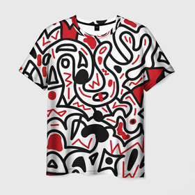 Мужская футболка 3D с принтом Африканский хаос в Белгороде, 100% полиэфир | прямой крой, круглый вырез горловины, длина до линии бедер | minimal | абстракция | креатив | минимализм | текстуры