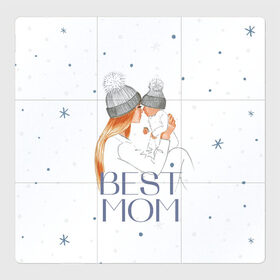 Магнитный плакат 3Х3 с принтом Лучшая мама в Белгороде, Полимерный материал с магнитным слоем | 9 деталей размером 9*9 см | белый | зима | лучшая | любовь | мама | семья | снег | тепло | уют