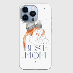 Чехол для iPhone 13 Pro с принтом Лучшая мама в Белгороде,  |  | белый | зима | лучшая | любовь | мама | семья | снег | тепло | уют