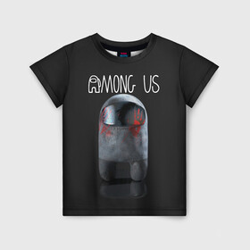Детская футболка 3D с принтом AMONG US в Белгороде, 100% гипоаллергенный полиэфир | прямой крой, круглый вырез горловины, длина до линии бедер, чуть спущенное плечо, ткань немного тянется | among us | амонг ас | игра | космический | космический корабль | космонавт | космос | мем | среди нас | экшен