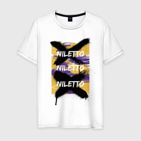 Мужская футболка хлопок с принтом Niletto в Белгороде, 100% хлопок | прямой крой, круглый вырез горловины, длина до линии бедер, слегка спущенное плечо. | Тематика изображения на принте: niletto | краш | любимка niletto | нилето
