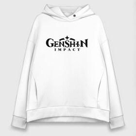 Женское худи Oversize хлопок с принтом Genshin Impact Logo (Z) в Белгороде, френч-терри — 70% хлопок, 30% полиэстер. Мягкий теплый начес внутри —100% хлопок | боковые карманы, эластичные манжеты и нижняя кромка, капюшон на магнитной кнопке | aaa игра | breath of the wild | ubisoft | анемо | барбара | беннет | бэй доу | венти | гатя | геншин импакт | гео | гидро | дилюк | кли | нин гуан | ноэлль | рэйзор | электро