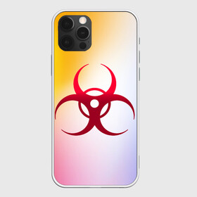 Чехол для iPhone 12 Pro с принтом Biohazard в Белгороде, силикон | область печати: задняя сторона чехла, без боковых панелей | biohazard | ncov2019 | plague inc | virus | вирус | градиент | знак | карантин | ковид | корона | коронавирус | опасность