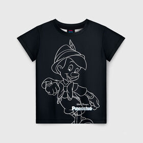 Детская футболка 3D с принтом Пиноккио в Белгороде, 100% гипоаллергенный полиэфир | прямой крой, круглый вырез горловины, длина до линии бедер, чуть спущенное плечо, ткань немного тянется | disney | pinocchio | vdkimel | дисней | пиноккио