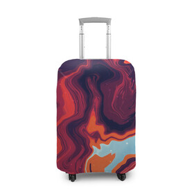Чехол для чемодана 3D с принтом ABSTRACTION в Белгороде, 86% полиэфир, 14% спандекс | двустороннее нанесение принта, прорези для ручек и колес | Тематика изображения на принте: абстрактный | абстракция | геометрический рисунок | геометрия | корея | краски | красная | красный | кружево | неон | оранжевая | оранжевый | рисунок | текстура | узор | цвет | цвета | черная | черный
