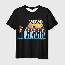 Мужская футболка 3D с принтом 2020 не спасти... в Белгороде, 100% полиэфир | прямой крой, круглый вырез горловины, длина до линии бедер | 2020 год мем | dancing coffin | tony igy astronomia tony igy | мем про 2020 год | мультяшные персонажи | популярный мем | смешной арт | черные гробовщики