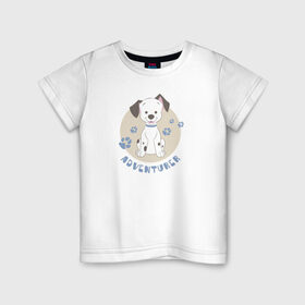 Детская футболка хлопок с принтом Adventurer в Белгороде, 100% хлопок | круглый вырез горловины, полуприлегающий силуэт, длина до линии бедер | 101 dalmatians | 101 далматинец | disney | vdkimel | дисней