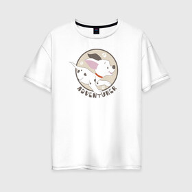Женская футболка хлопок Oversize с принтом Adventurer в Белгороде, 100% хлопок | свободный крой, круглый ворот, спущенный рукав, длина до линии бедер
 | 101 dalmatians | 101 далматинец | disney | vdkimel | дисней