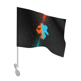 Флаг для автомобиля с принтом PORTAL. в Белгороде, 100% полиэстер | Размер: 30*21 см | aperture science | black mesa xen | half life | portal | portal 2 | valve | игра | портал