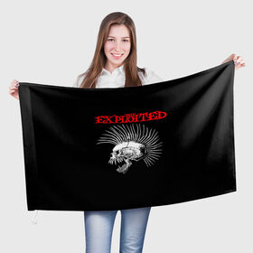 Флаг 3D с принтом The Exploited в Белгороде, 100% полиэстер | плотность ткани — 95 г/м2, размер — 67 х 109 см. Принт наносится с одной стороны | exploited | punks | punks not dead | the exploited | панк не сдох | панки | уоти | череп | эксплоитед