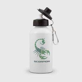 Бутылка спортивная с принтом Scorpion в Белгороде, металл | емкость — 500 мл, в комплекте две пластиковые крышки и карабин для крепления | Тематика изображения на принте: 