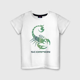 Детская футболка хлопок с принтом Scorpion в Белгороде, 100% хлопок | круглый вырез горловины, полуприлегающий силуэт, длина до линии бедер | 