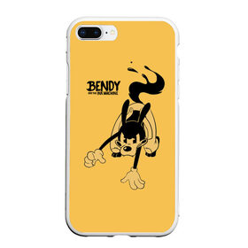 Чехол для iPhone 7Plus/8 Plus матовый с принтом Bendy And The Ink Machine в Белгороде, Силикон | Область печати: задняя сторона чехла, без боковых панелей | bendy | bendy and the ink machine | бенди | бени | бенни | бэнди | детская | детям | игра | капли | компьютерная игра | краска | машина | подтеки | ужастик | чернила | чернильная