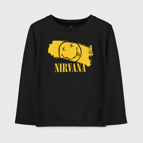 Детский лонгслив хлопок с принтом Nirvana в Белгороде, 100% хлопок | круглый вырез горловины, полуприлегающий силуэт, длина до линии бедер | alternative rock | american | grunge | music | nirvana | rock | rock band | usa | альтернативный рок | американская | гранж | музыка | рок | рок группа | сша