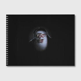 Альбом для рисования с принтом Very bad Santa в Белгороде, 100% бумага
 | матовая бумага, плотность 200 мг. | Тематика изображения на принте: beard | jaw | moustache | new year | saliva | santa claus | teeth | борода | дед мороз | зубы | новый год | пасть | санта клаус | слюна | усы