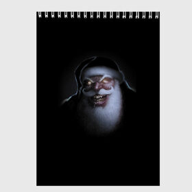 Скетчбук с принтом Very bad Santa в Белгороде, 100% бумага
 | 48 листов, плотность листов — 100 г/м2, плотность картонной обложки — 250 г/м2. Листы скреплены сверху удобной пружинной спиралью | Тематика изображения на принте: beard | jaw | moustache | new year | saliva | santa claus | teeth | борода | дед мороз | зубы | новый год | пасть | санта клаус | слюна | усы