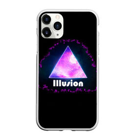 Чехол для iPhone 11 Pro матовый с принтом ILLUSION в Белгороде, Силикон |  | Тематика изображения на принте: галактика | звезды | космос | млечный путь | надпись неоновая | неоновый космос | треугольник