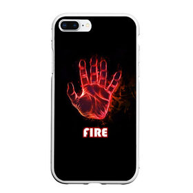Чехол для iPhone 7Plus/8 Plus матовый с принтом FIRE в Белгороде, Силикон | Область печати: задняя сторона чехла, без боковых панелей | amoled | огонь | пальцы | рука в огне | рука человека