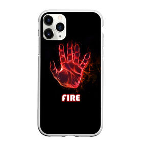Чехол для iPhone 11 Pro Max матовый с принтом FIRE в Белгороде, Силикон |  | amoled | огонь | пальцы | рука в огне | рука человека