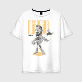 Женская футболка хлопок Oversize с принтом Конор МакГрегор в Белгороде, 100% хлопок | свободный крой, круглый ворот, спущенный рукав, длина до линии бедер
 | 