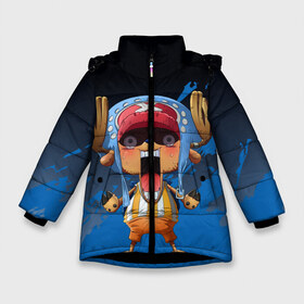 Зимняя куртка для девочек 3D с принтом One Piece Тони Чоппер в Белгороде, ткань верха — 100% полиэстер; подклад — 100% полиэстер, утеплитель — 100% полиэстер. | длина ниже бедра, удлиненная спинка, воротник стойка и отстегивающийся капюшон. Есть боковые карманы с листочкой на кнопках, утяжки по низу изделия и внутренний карман на молнии. 

Предусмотрены светоотражающий принт на спинке, радужный светоотражающий элемент на пуллере молнии и на резинке для утяжки. | one piece | аниме | обезьяна д. луффи | олень | тони | тони чоппер