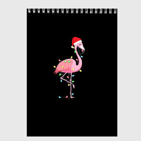 Скетчбук с принтом Новогодний Фламинго в Белгороде, 100% бумага
 | 48 листов, плотность листов — 100 г/м2, плотность картонной обложки — 250 г/м2. Листы скреплены сверху удобной пружинной спиралью | 2021 | гирлянда | год быка | дед мороз | новогодний | новогодняя | новый год | птица | рождество | розовый фламинго | с новым годом | фламинго