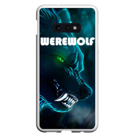 Чехол для Samsung S10E с принтом WAREWOLF в Белгороде, Силикон | Область печати: задняя сторона чехла, без боковых панелей | глаза волка | зеленые глаза | злой зверь | неоновые глаза | оборотень | оскал волка | оскал оборотня