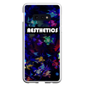 Чехол для Samsung S10E с принтом AESTHETICS в Белгороде, Силикон | Область печати: задняя сторона чехла, без боковых панелей | Тематика изображения на принте: брызги красок | неоновая надпись | неоновые цветы | неоновый свет | светодиоды | цветы