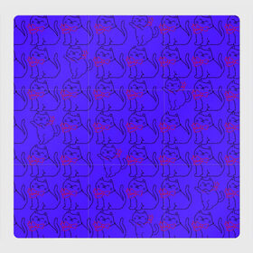 Магнитный плакат 3Х3 с принтом котята, фиолетовые котята в Белгороде, Полимерный материал с магнитным слоем | 9 деталей размером 9*9 см | Тематика изображения на принте: котята котенок киса киска кот кошка бантик бантики бабочка