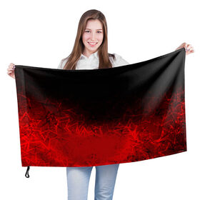Флаг 3D с принтом КРАСНО-ЧЕРНЫЙ ГРАДИЕНТ в Белгороде, 100% полиэстер | плотность ткани — 95 г/м2, размер — 67 х 109 см. Принт наносится с одной стороны | black | blood | fire | red | stars | градиент | звезды | красный | кровь | огонь | текстуры | узор | черный