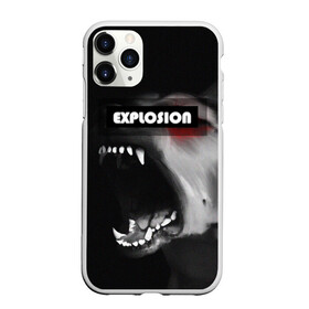 Чехол для iPhone 11 Pro Max матовый с принтом EXPLOSION(ВЗРЫВНОЙ) в Белгороде, Силикон |  | волк | злая собака | злой волк | лай собаки | неоновая надпись | оскал волка