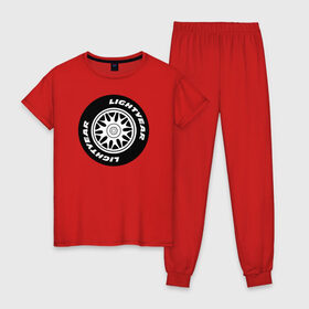 Женская пижама хлопок с принтом Lightyear Tires в Белгороде, 100% хлопок | брюки и футболка прямого кроя, без карманов, на брюках мягкая резинка на поясе и по низу штанин | cars | pixar | vdzabma | пиксар | тачки