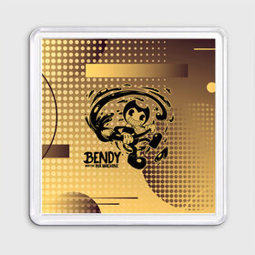 Магнит 55*55 с принтом BENDY AND THE INK MACHINE. в Белгороде, Пластик | Размер: 65*65 мм; Размер печати: 55*55 мм | bendy | bendy and the ink machine | бенди | бенди и чернильная машина | большие чудеса | взлёты и падения | движущиеся картинки | последняя бобина | старая песня