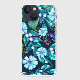 Чехол для iPhone 13 mini с принтом Васильки в Белгороде,  |  | art | beautiful | blue | floral | flower | flowers | nature | plant | retro | romantic | spring | vintage | watercolor | василек | весна | прекрасное | природа | растение | синий | цветок