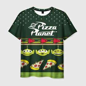 Мужская футболка 3D с принтом Pizza Planet в Белгороде, 100% полиэфир | прямой крой, круглый вырез горловины, длина до линии бедер | pixar | pizza planet | toy story | vdzabma | история игрушек | пиксар